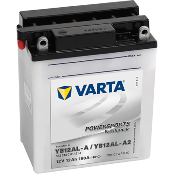 Batterie moto Varta Powersports YB12AL-A2 12 V 12 Ah 160 A – Plomb-acide (électrolyte liquide)