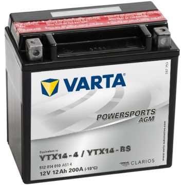 Batterie moto Varta Powersports AGM YTX14-BS 12 V 12 Ah 200 A – AGM