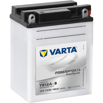 Batterie moto Varta Powersports YB12A-B 12 V 12 Ah 160 A – Plomb-acide (électrolyte liquide)