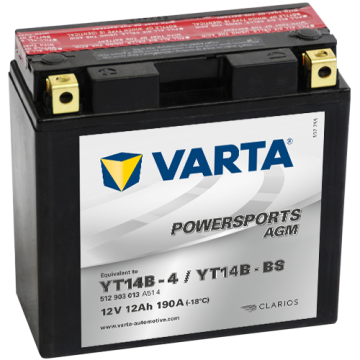 Batterie moto Varta Powersports AGM YT14B-4 12 V 13 Ah 190 A – AGM