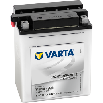 Batterie moto Varta Powersports YB14-A2 12 V 14 Ah 190 A – Plomb-acide (électrolyte liquide)