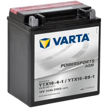Batterie moto Varta Powersports YTX16-BS-1 12 V 14 Ah 210 A – AGM