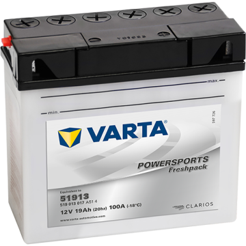 Batterie moto Varta Powersports Freshpack 51913 12 V 19 Ah 100 A – Plomb-acide (électrolyte liquide)