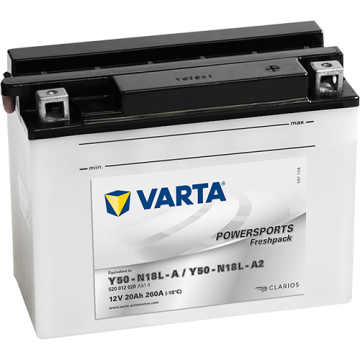 Batterie moto Varta Powersports Y50-N18L-A2 12 V 20 Ah 260 A – Plomb-acide (électrolyte liquide)