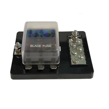 Porte-fusibles 6 voies ATO avec signalisation LED et barre bus 100 A 